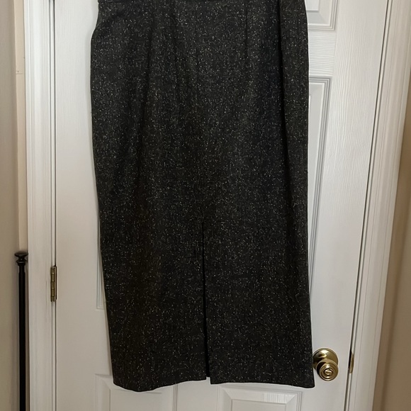 Vintage Lauren tweed dark gray maxi A-line skirt 50% lamb wool/50% pure wool - Picture 3 of 8